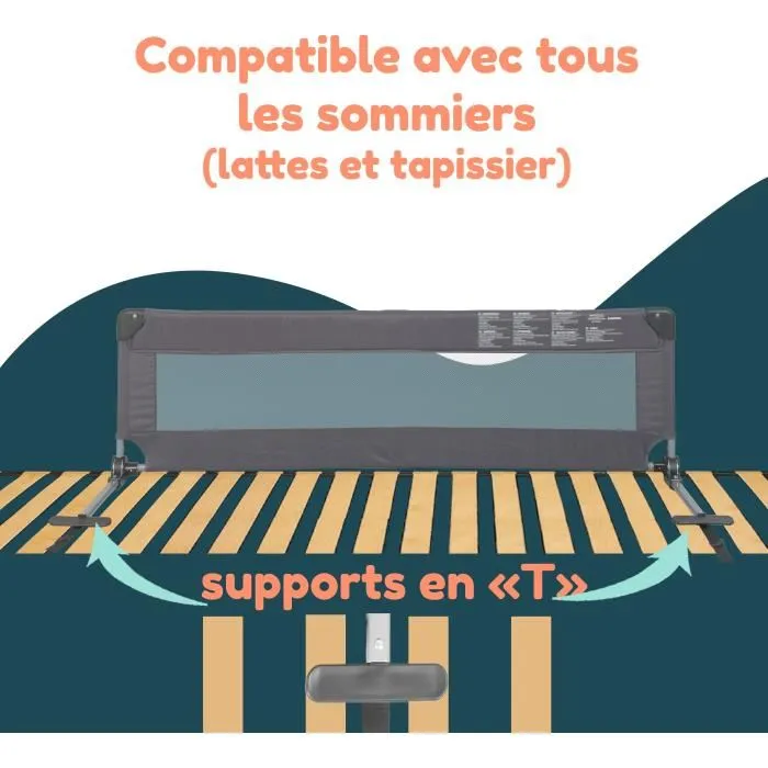 Looping BL5003G Barrière de lit rabattable gris