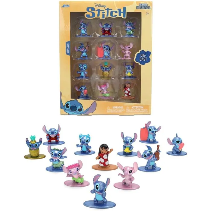 Majorette Set de 12 Figurines Disney Stitch en Métal Majorette Set de 12 Figurines Disney Stitch en Métal