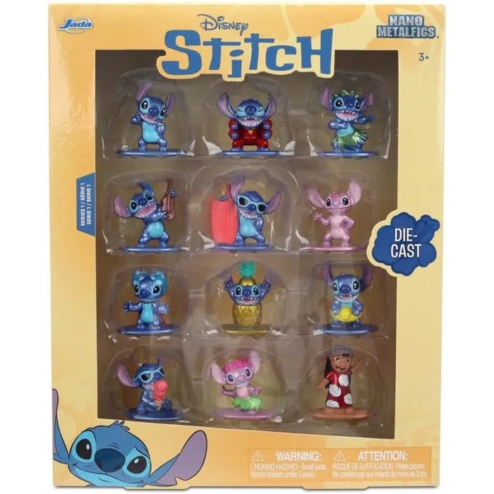Majorette Set de 12 Figurines Disney Stitch en Métal Majorette Set de 12 Figurines Disney Stitch en Métal