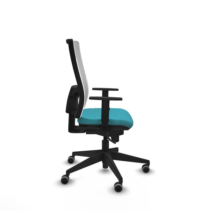 PIQUERAS Y CRESPO Chaise de bureau Horna Turquoise et Blanc
