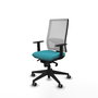 PIQUERAS Y CRESPO Chaise de bureau Horna Turquoise et Blanc