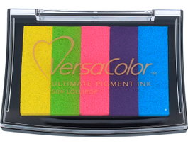 Tsukineko Tampon d'encre VERSACOLOR 5 couleurs piruleta opaque 95x65mm