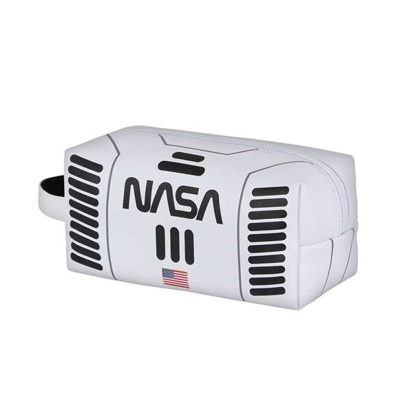 Karactermania Nécessaire de Voyage NASA Brick Plus Spaceship - Nécessaire en PVC avec intérieur Polyester, 13 x 27 x 13 cm - Blanc Karactermania Nécessaire de Voyage NASA Brick Plus Spaceship - Nécessaire en PVC avec intérieur Polyester, 13 x 27 x 13 cm - Blanc
