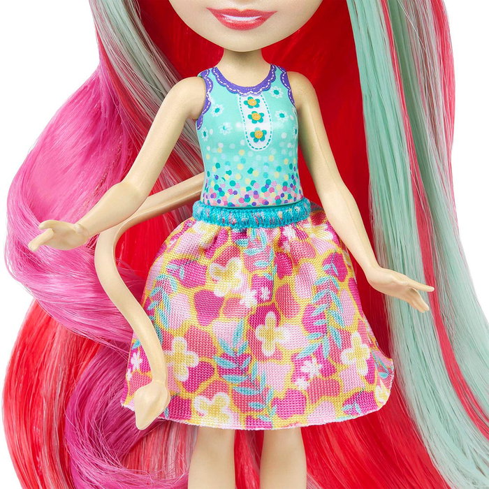 Mattel Enchantimals - Poupée Glam Party Jirafa avec extension de cheveux, accessoires et animal de compagnie - Réf. Hnv29