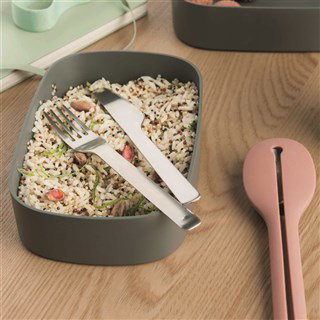 Berghoff 3950130 - Cuberterie de voyage compacte 3 pièces avec couverts et fourreau en silicone - Alternative durable aux couverts jetables - Lavable au lave-vaisselle