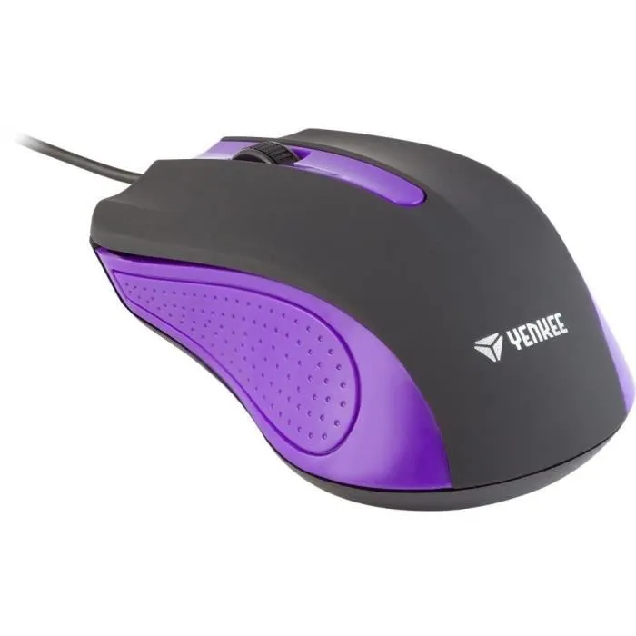 Yenkee YMS 1015PE Souris Filaire avec 3 Boutons, Capteur Optique 1000 DPI, Surface Anti-Transpiration et Fil de 1,25 m - Violet Yenkee YMS 1015PE Souris Filaire avec 3 Boutons, Capteur Optique 1000 DPI, Surface Anti-Transpiration et Fil de 1,25 m - Violet