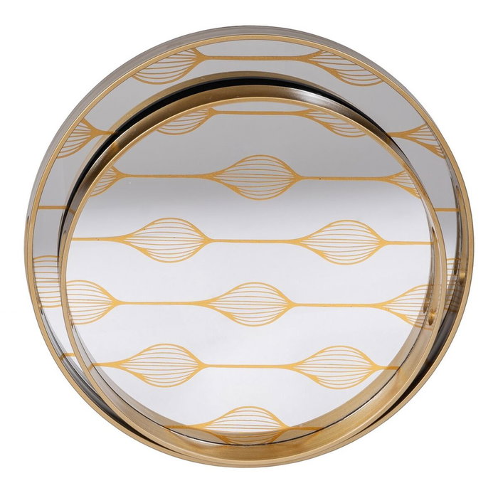 BigBuy Home Plateau apéritif Doré PVC Verre 42 x 42 x 4,2 cm (2 Unités) BigBuy Home Plateau apéritif Doré PVC Verre 42 x 42 x 4,2 cm (2 Unités)