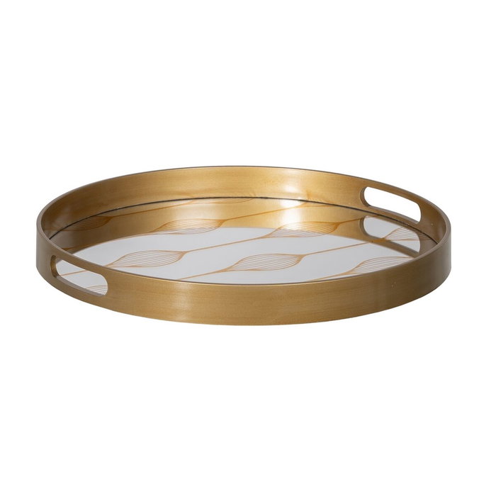 BigBuy Home Plateau apéritif Doré PVC Verre 42 x 42 x 4,2 cm (2 Unités) BigBuy Home Plateau apéritif Doré PVC Verre 42 x 42 x 4,2 cm (2 Unités)