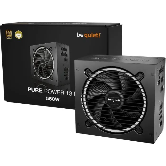 Be Quiet! Pure Power 13 M 550 W Alimentation PC ATX 3.1, 80 PLUS Gold, 93,8% d'efficacité, Semi-Passif, Câble PCIe 5.1 Inclus, Modèle BP024EU Be Quiet! Pure Power 13 M 550 W Alimentation PC ATX 3.1, 80 PLUS Gold, 93,8% d'efficacité, Semi-Passif, Câble PCIe 5.1 Inclus, Modèle BP024EU