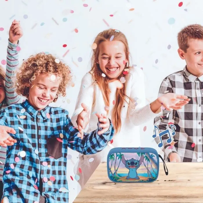 Lexibook Stitch - Enceinte Bluetooth portable avec finition en tissu, son haute qualité, autonomie 4h, USB, SD/TF, entrée auxiliaire