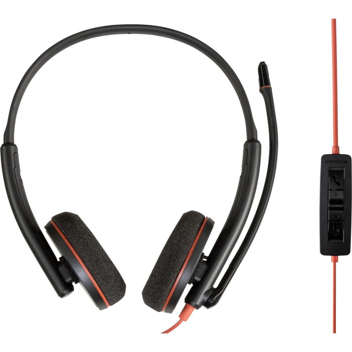 Poly Blackwire 3220 USB-C Noir avec adaptateur USB-A