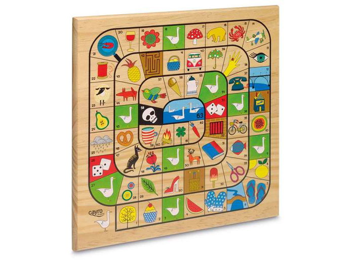 Cayro Juego Parchis - Oca 30x30x6 - Jeu de société du Nain jaune et des Petits chevaux en bois pour enfants à partir de 5 ans