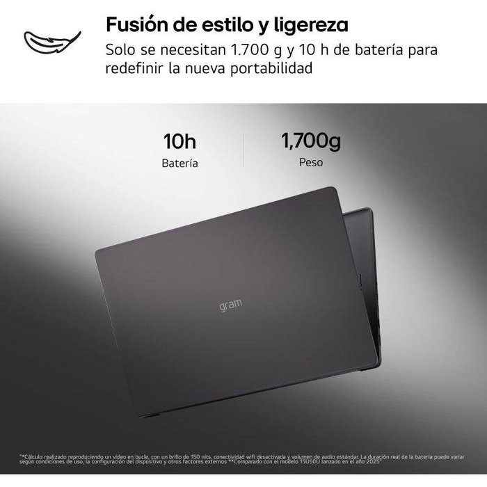 LG gram Book 15U50U-G.AA55BN, 15 pouces, Intel Core Ultra 5, 16 GB RAM, 512 GB SSD