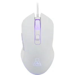 G-Lab Souris Gamer Kult Helium Filaire, 6400 DPI, 6 Boutons, Rétroéclairage 7 Couleurs, Blanc - 125x39x68 mm
