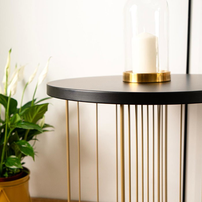 Vinthera Table d'appoint en acier Moa Doré 44x47,8 cm