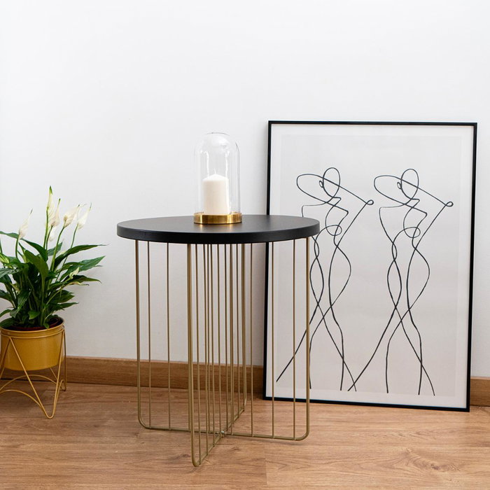 Vinthera Table d'appoint en acier Moa Doré 44x47,8 cm