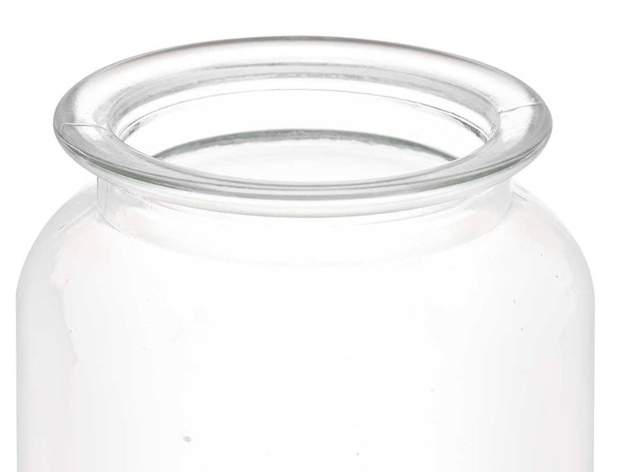 Vivalto Pot Rond Lisse avec Couvercle en Verre 600 ml 11 x 15 x 11 cm Transparent (Set de 12)