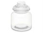 Vivalto Pot Rond Lisse avec Couvercle en Verre 600 ml 11 x 15 x 11 cm Transparent (Set de 12)