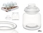 Vivalto Pot Rond Lisse avec Couvercle en Verre 600 ml 11 x 15 x 11 cm Transparent (Set de 12)