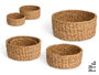 Giftdecor Set de 2 paniers ronds en algue marine 25 cm marron (Set de 8)