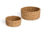 Giftdecor Set de 2 paniers ronds en algue marine 25 cm marron (Set de 8)