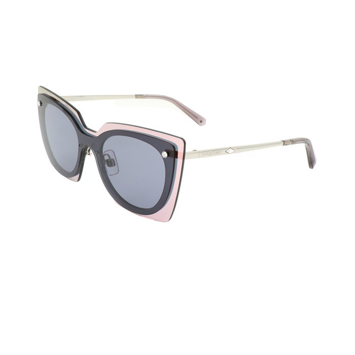 Swarovski Gafas SK0201 Lunettes de Soleil Femme Monture Métallique Carrée Protection UV400 140 mm