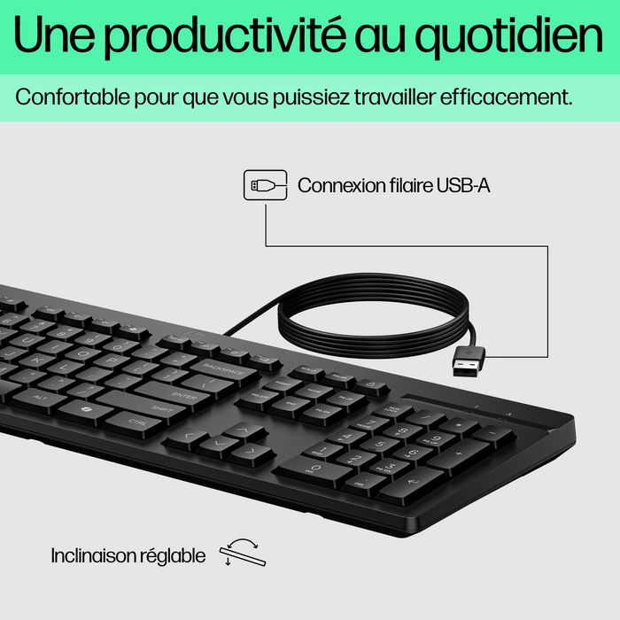 HP Clavier filaire HP 125 Noir
