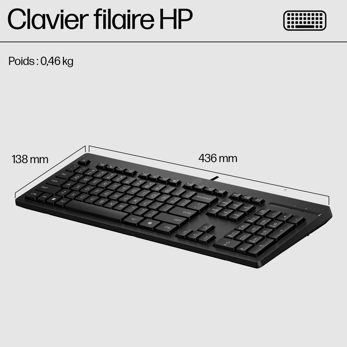 HP Clavier filaire HP 125 Noir