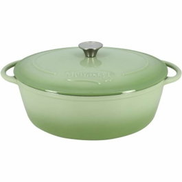 Menastyl Cocotte Ronde en Fonte Émaillée Verte 7L