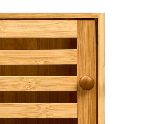 Berilo Meuble avec Porte et 3 Étagères en Bambou 34x100x33 cm
