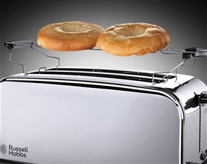 Russell Hobbs 23520-56 Grille-pain 2 fentes longues avec réglage de cuisson et fonction pain congelé, plateau à miettes amovible
