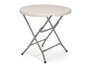 Ibergarden Table Ronde Pliante 80 cm Plastique HDPE Acier Blanc Gris