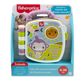 Fisher-Price - Livre musical avec singe violet - Pour enfant dès 1 an - Fonctionne avec piles (incluses - 2x AAA)