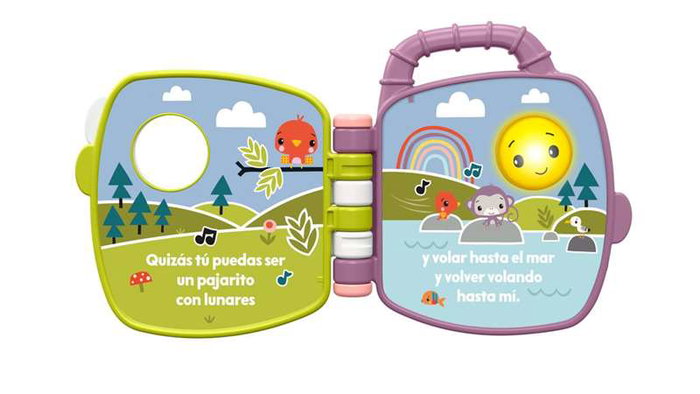Fisher-Price - Livre musical avec singe violet - Pour enfant dès 1 an - Fonctionne avec piles (incluses - 2x AAA)