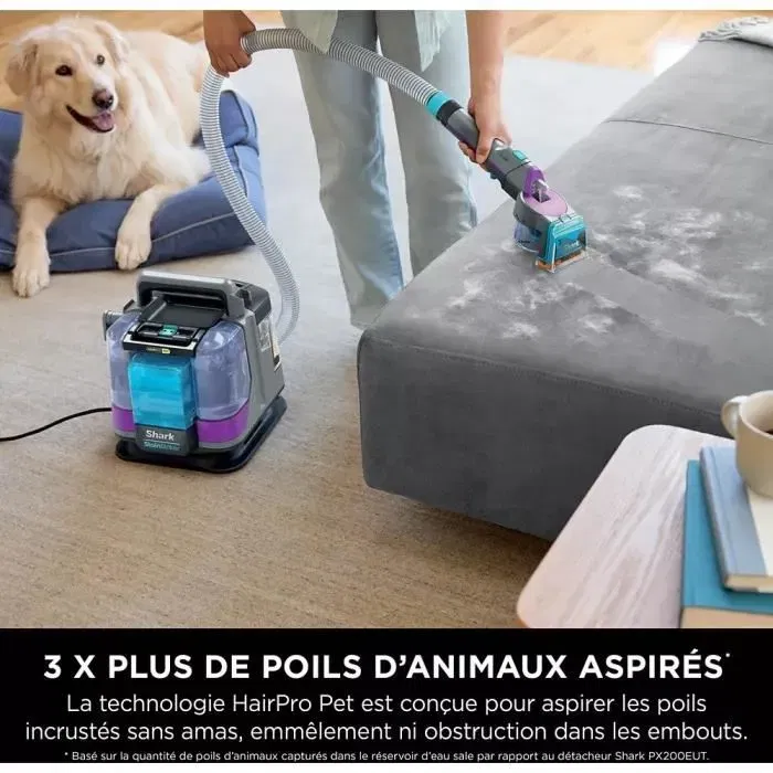 Shark PX250EUT StainStriker Détacheur HairPro Pet pour tapis, moquettes, canapés, escaliers et voiture - 450 W - Réservoir 1,2 L