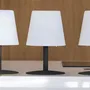 Lumisky Standy Mini Rock - Lampe de table LED sans fil, autonome 8h, pied acier gris, base blanc chaud/froid a intensite variable, design moderne, H 25 cm