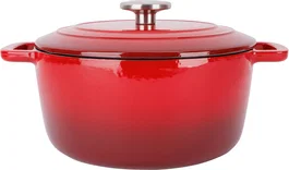 Cosy & Trendy Cocotte Fontestic en fonte émaillée avec couvercle - Rouge - 24 cm - 4,6 L