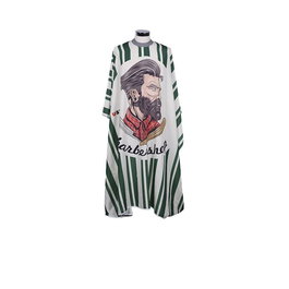 Bifull Cape de coupe soie avec col en silicone vert pour barbier et coiffeur