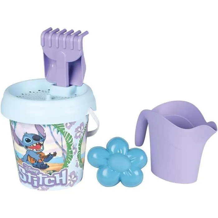 Smoby Seau de Plage Stitch Garni avec Tamis, Râteau, Pelle, Arrosoir et Moule à Sable - Pour Enfants dès 18 Mois - Diamètre 17 cm Smoby Seau de Plage Stitch Garni avec Tamis, Râteau, Pelle, Arrosoir et Moule à Sable - Pour Enfants dès 18 Mois - Diamètre 17 cm