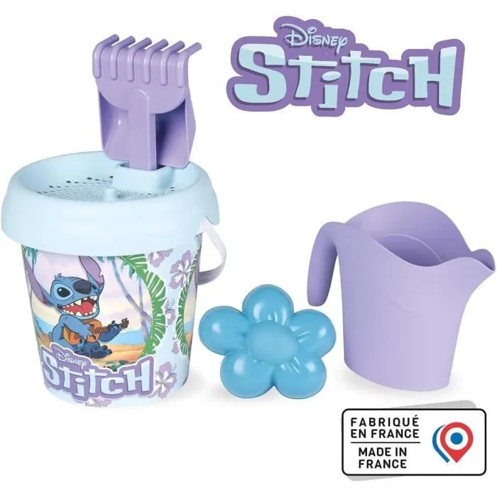 Smoby Seau de Plage Stitch Garni avec Tamis, Râteau, Pelle, Arrosoir et Moule à Sable - Pour Enfants dès 18 Mois - Diamètre 17 cm Smoby Seau de Plage Stitch Garni avec Tamis, Râteau, Pelle, Arrosoir et Moule à Sable - Pour Enfants dès 18 Mois - Diamètre 17 cm