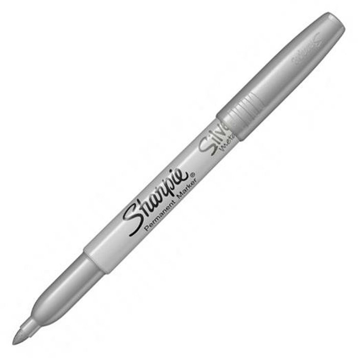 Marqueur permanent Sharpie 1891063 Argenté 1,4 mm (12 Unités)