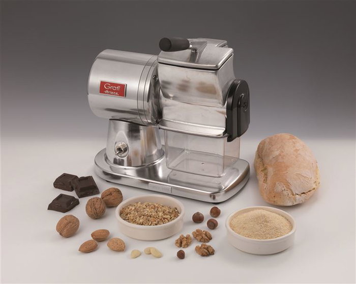 Ariete 449 Rallador Eléctrico Professionnel, Râpe Électrique Pro Inox avec Moteur Induction Silencieux pour Fruits Secs, Fromage et Pain, Facile à Nettoyer