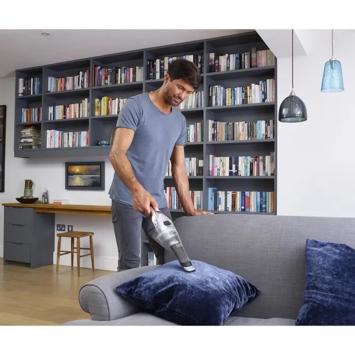 Aspirateur main sans fil BLACK+DECKER Dustbuster Lithium NVC220WC-QW 7,2V 15,5 AirWatts 385 ml Gris métallisé