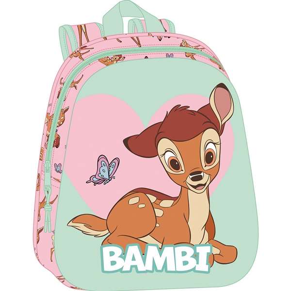 Safta Sac à dos 3D Bambi pour enfant 3 ans - 27 x 33 x 10 cm