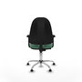 PIQUERAS Y CRESPO Chaise de bureau Algarra, Vert émeraude, Accoudoirs 2D, Base chromée