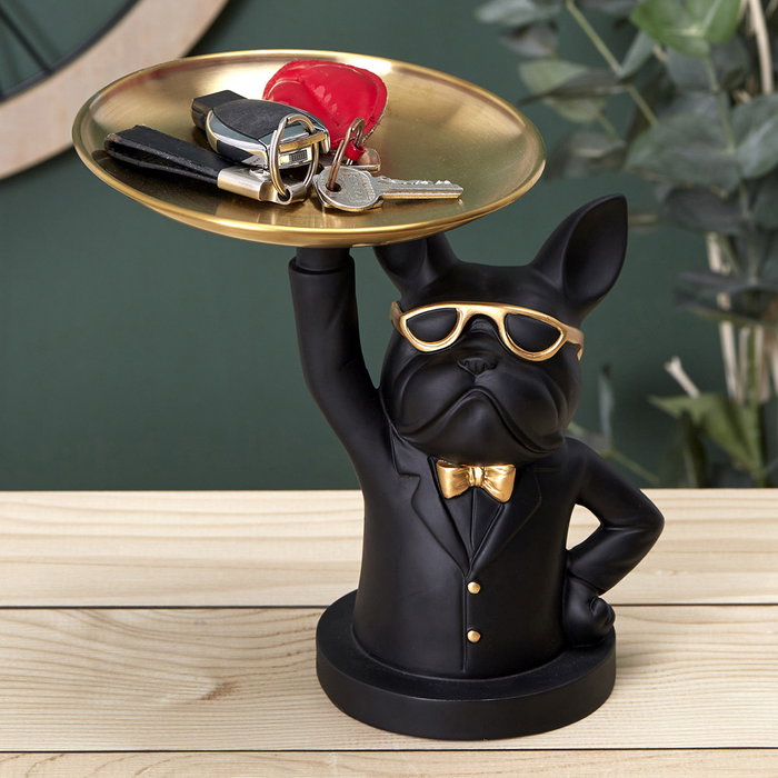 Home Deco Factory Vaciabolsillos Bulldog Negro