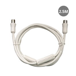 GSC Evolution Câble coaxial TV avec filtre 2,5 m de mâle à femelle Blanc