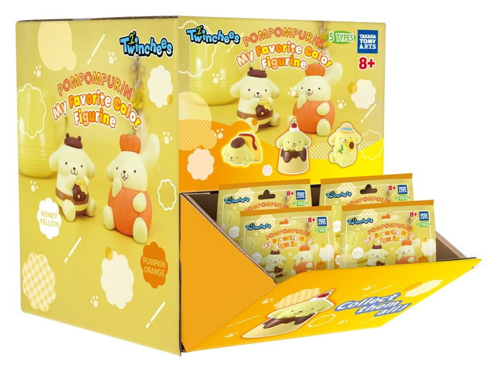 Takara Tomy Sanrio Blind Pack assortiment figurines Twinchees Pompompurin My Fav Color (24 unités) Takara Tomy Sanrio Blind Pack assortiment figurines Twinchees Pompompurin My Fav Color (24 unités)