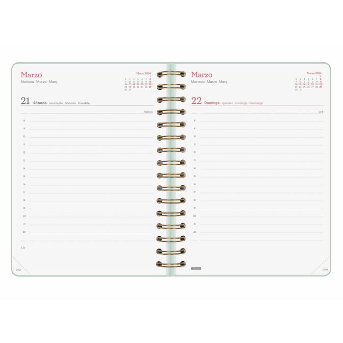 Agenda Finocam Alma Menthe A5 15,5 x 21,2 cm 2026