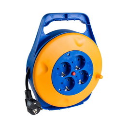 Solera 7412/1 Enrouleur de câble 10 m 4 prises bipolaires avec terre 3000 W H05VV-F 3G1,00 mm²